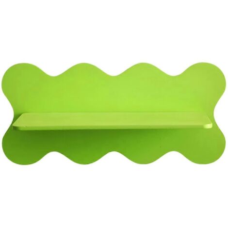 Étagère murale ondulée en bois, décoration intérieure verte