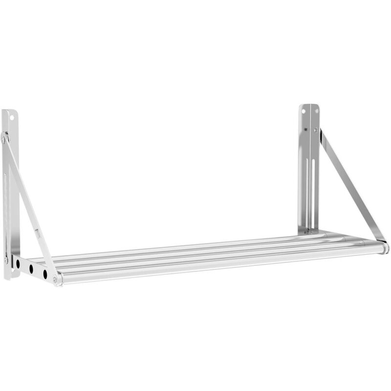Royal Catering - tagère Murale Pliable Rabattable Métal Inox à Barreaux Cuisine 80x30cm 40kg