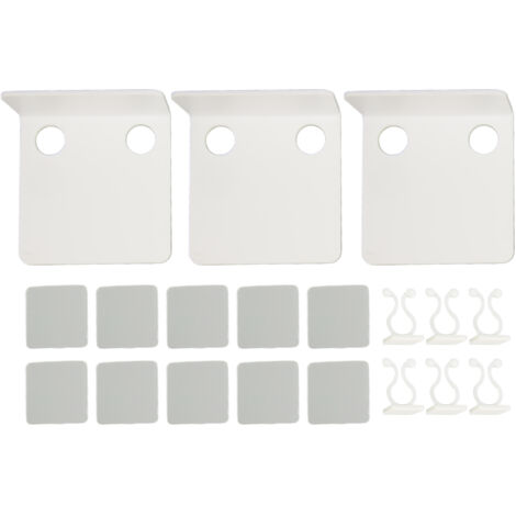 Étagère murale pour 3 petites caméras de sécurité avec 6 clips de câble et 10 bandes adhésives en acrylique imperméable, sans perçage, pour haut-parleurs (blanc).-AquaForge