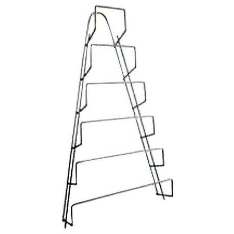 Étagère pour couvercles 6 emplacements – Fil de fer plastifié blanc – Design suspendu pour gain de place optimal – Dimensions 23x7x42 cm – Metaltex