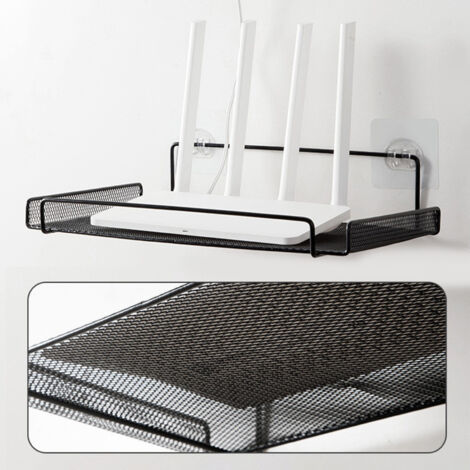 Etagère murale pour Routers Support TV Set-Top Box Aluminium Matériel Multifonction Rangement