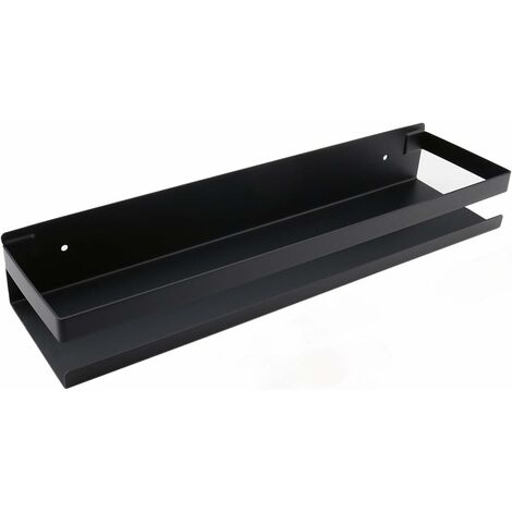 Étagère murale pour salle de bain - 20-40 cm - Moderne - Noir mat - Pour salle de bain, cuisine, douche - 40 cm