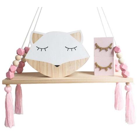 Étagère murale princesse avec corde et planche en bois pour chambre d'enfant - Déco style Instagram