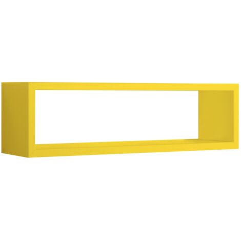 Étagère murale rectangulaire cube design moderne Regulus - Jaune