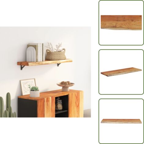 Étagère Murale Flottante SUMGAR - 3 Niveaux - Bois Noir - Longue Et Ajustable