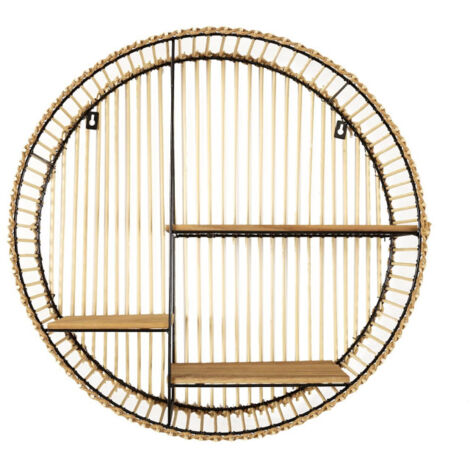 Étagère Murale Ronde Déco "Java" 53cm Beige
