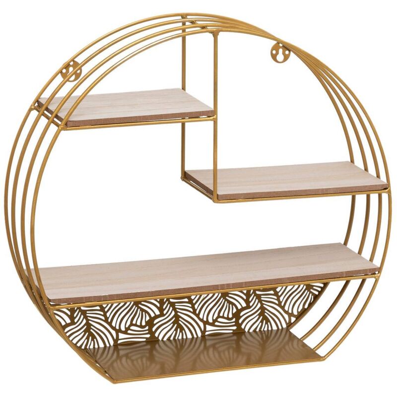 Atmosphera - tagère murale ronde - h 36 cm - Doré - Livraison gratuite