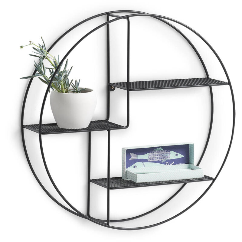 Zeller - tagère murale ronde en métal, ø 55 x 12 cm