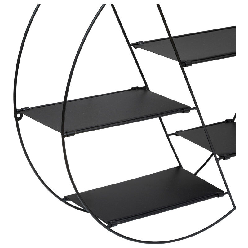 Atmosphera - tagère murale ronde 'Lara' diamètre 50 cm Couleur: Noir