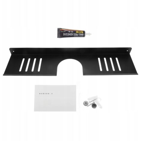 Étagère Murale Salle Bain Inox Noir Sans Percage