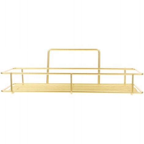 Étagère Murale Salle Bain Métal Doré Sans Percage