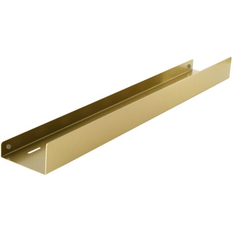 Étagère murale salle de bain 600mm x 90mm en acier inoxydable doré brossé – Montage vissé – Garantie 24 mois – REA06005