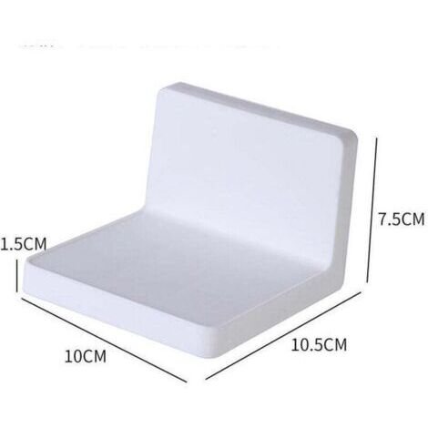 Étagère Murale Sans Percage Mini Étagère Bureau Chambre Salle de Bain Cuisine 1 Pièce Blanc