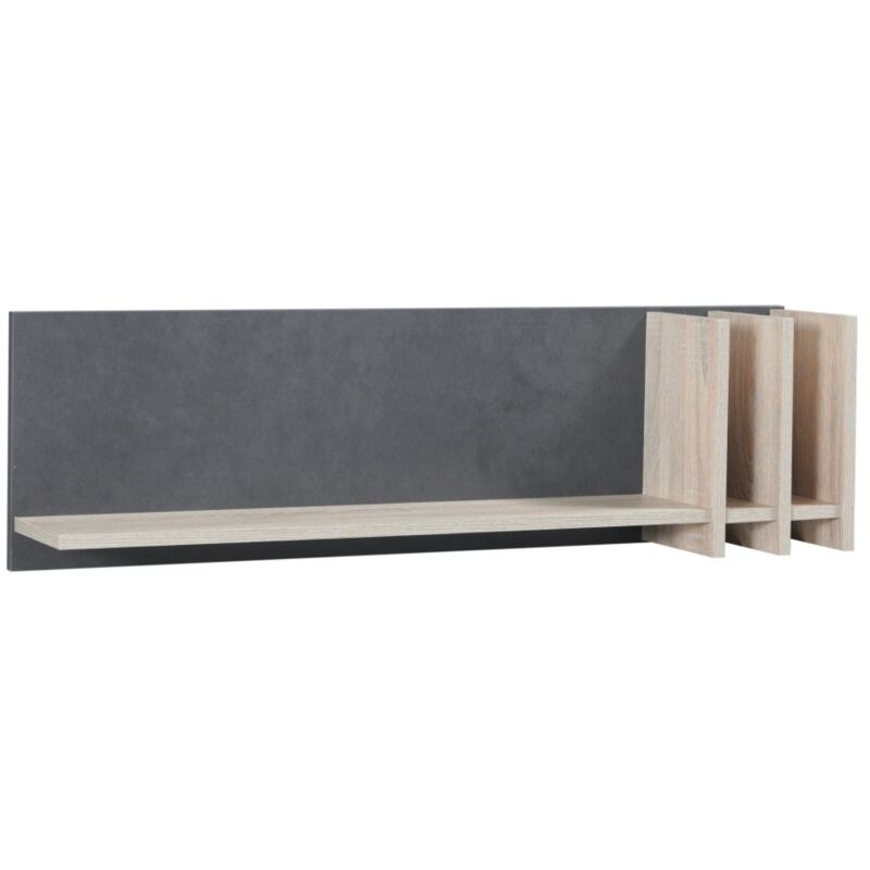 Meublorama - tagère murale malmo 100 cm coloris chêne clair et gris béton Meublorama - tagère murale malmo 100 cm coloris chêne clair et gris béton