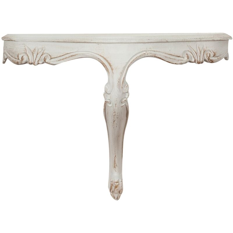 Biscottini - Etagère murale Shabby chic 43x32x21 cm Made in Italy Etagère murale en bois blanc Etagères murales fabriquées à la main