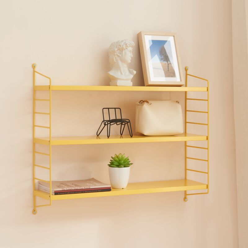 [en.casa] - tagère murale Strängnäs à 3 niveaux modulables 50 x 60 x 15 cm jaune mat