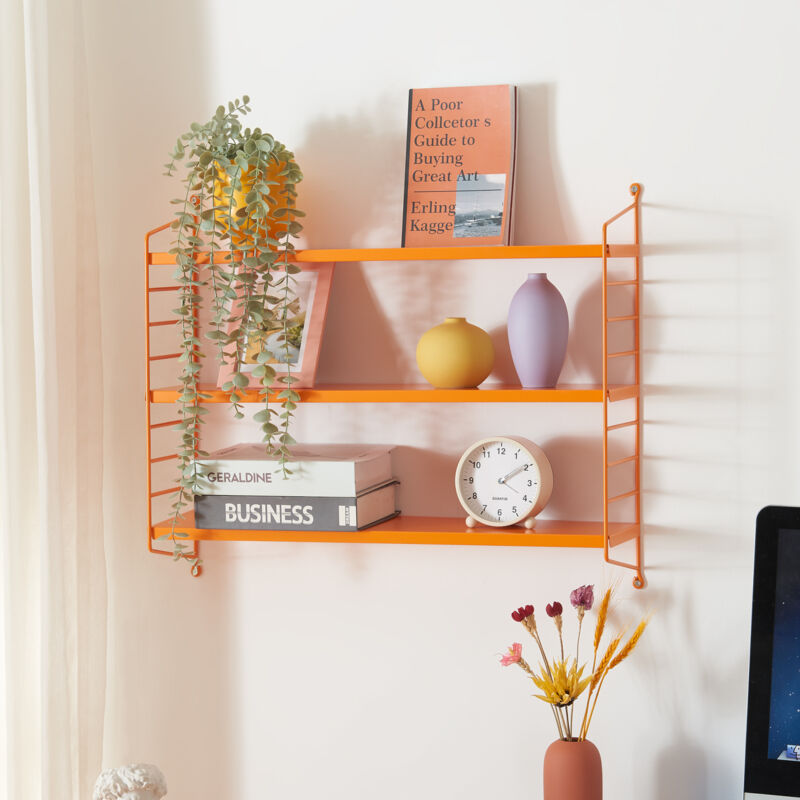 [en.casa] - tagère murale Strängnäs à 3 niveaux modulables 50 x 60 x 15 cm orange