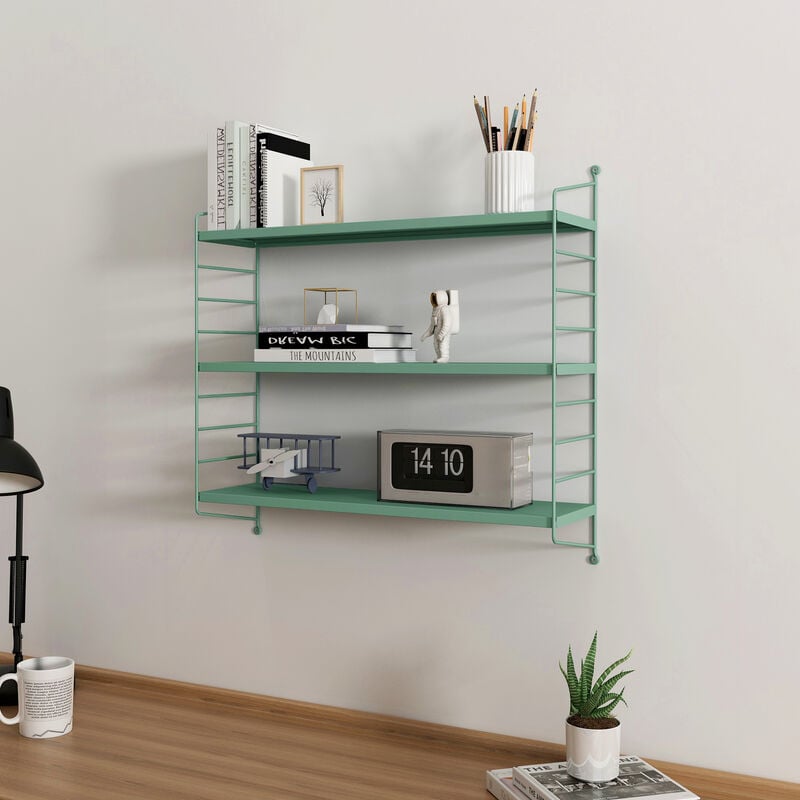 [en.casa] - tagère murale Strängnäs à 3 niveaux modulables 50 x 60 x 15 cm vert pastel mat