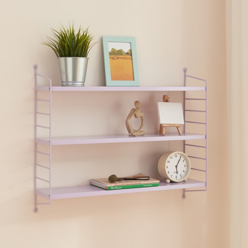 [en.casa] - tagère murale Strängnäs à 3 niveaux modulables 50 x 60 x 15 cm violet mat