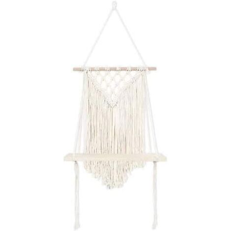 Étagère murale suspendue en macramé - Style bohème - Décoration - Tapisserie tissée