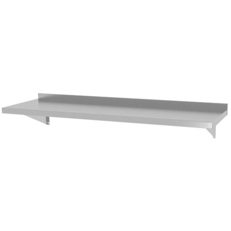 Etagère murale suspendue sur consoles inox, soudée 100x30 cm - Hendi 816493