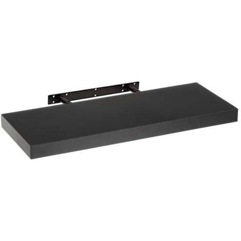 Étagère Murale Tablette en Bois MDF Noir - 60cm