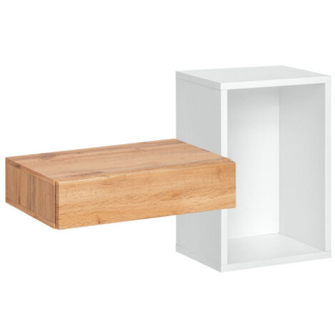 Étagère Murale & Tiroir Design "Easy" 100cm Blanc