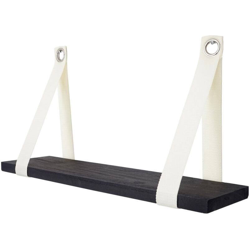 HHG - jamais utilisé] Étagère murale Var, étagère de suspension, style shabby, vintage, 27x50cm, gris foncé