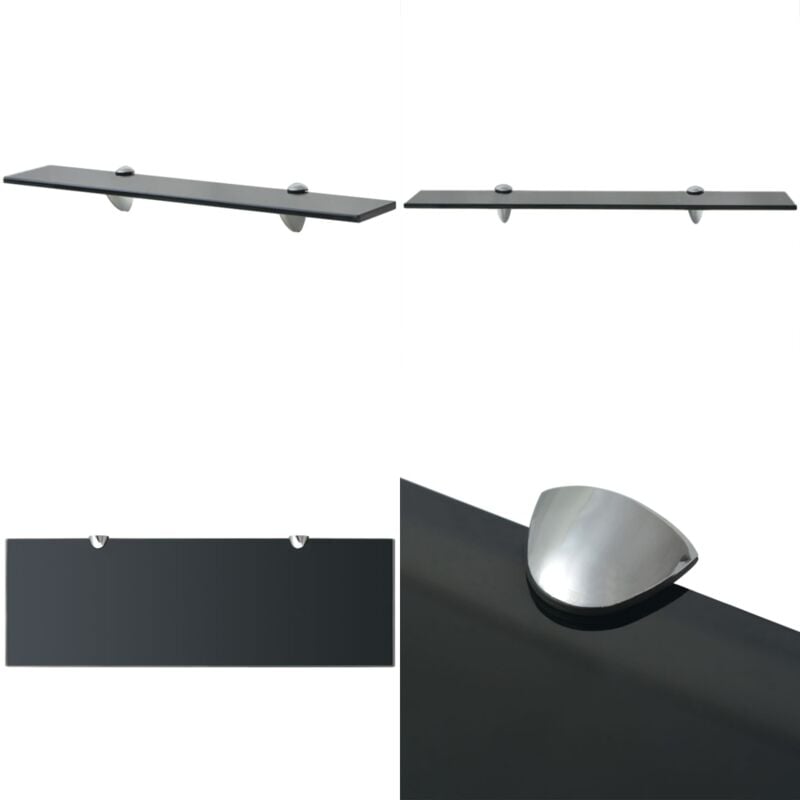 Tagère murale Verre 60 x 20 cm 8 mm - Etagere Murale - Étagère Design - Étagère Verre - Étagère Noir - Étagère Salle De Bain - Home & Living
