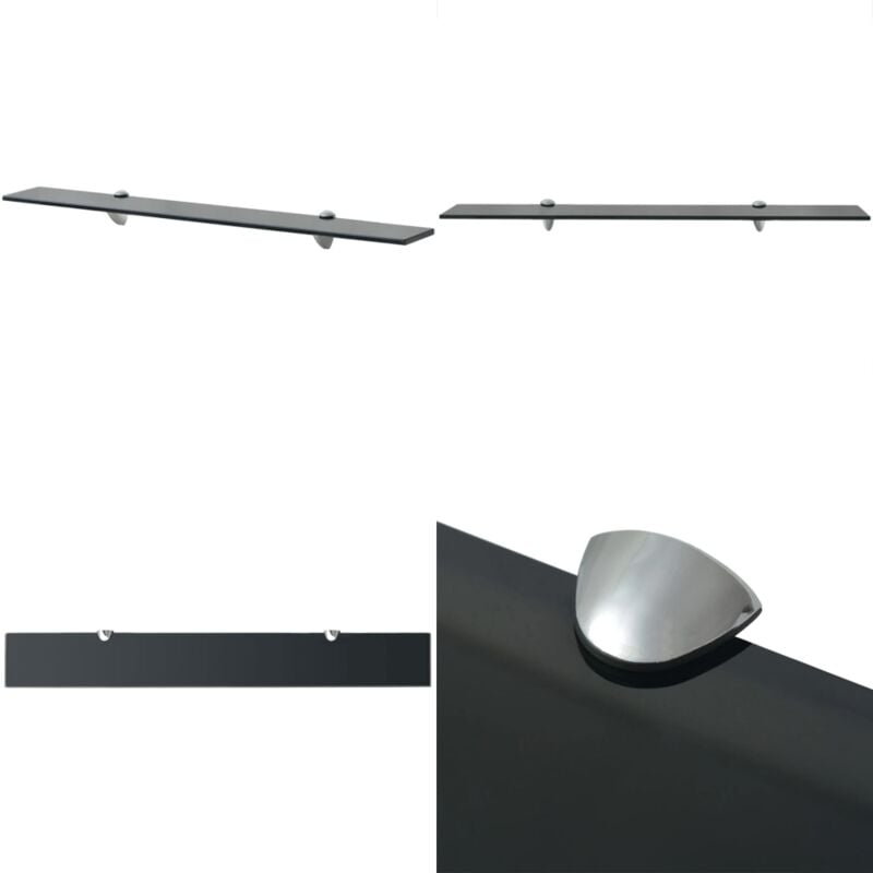 Tagère murale en verre 80x10 cm 8 mm - Etagere Murale - Étagère Design - Étagère Verre - Étagère Noir - Étagère Salle De Bain - Home & Living