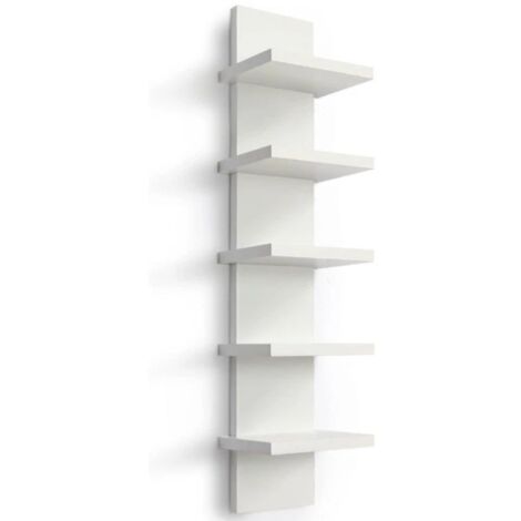 Étagère murale verticale flottante 5 niveaux – Matériau panneau de particules – Installation facile – Pour décoration et rangement