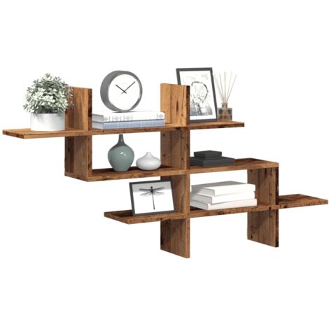 Étagère murale vieux bois 124,5x18x60,5 cm bois d'ingénierie vidaXL