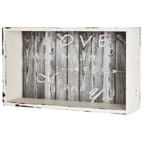 Étagère Murale Vintage "Love" 33cm Gris