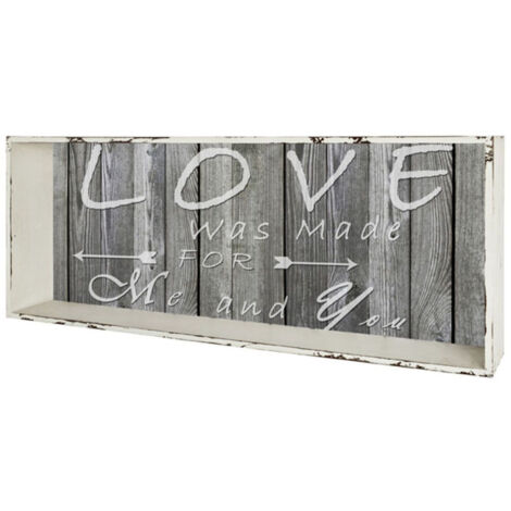 Étagère Murale Vintage "Love" 76cm Gris
