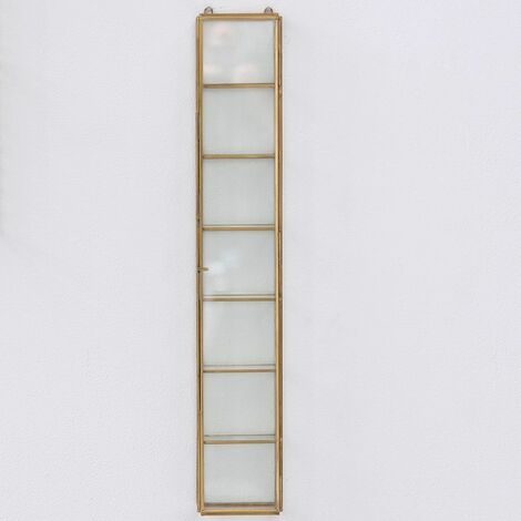 DECOCLICO FACTORY Etagère murale vitrine colonne en verre et laiton Mira - Or