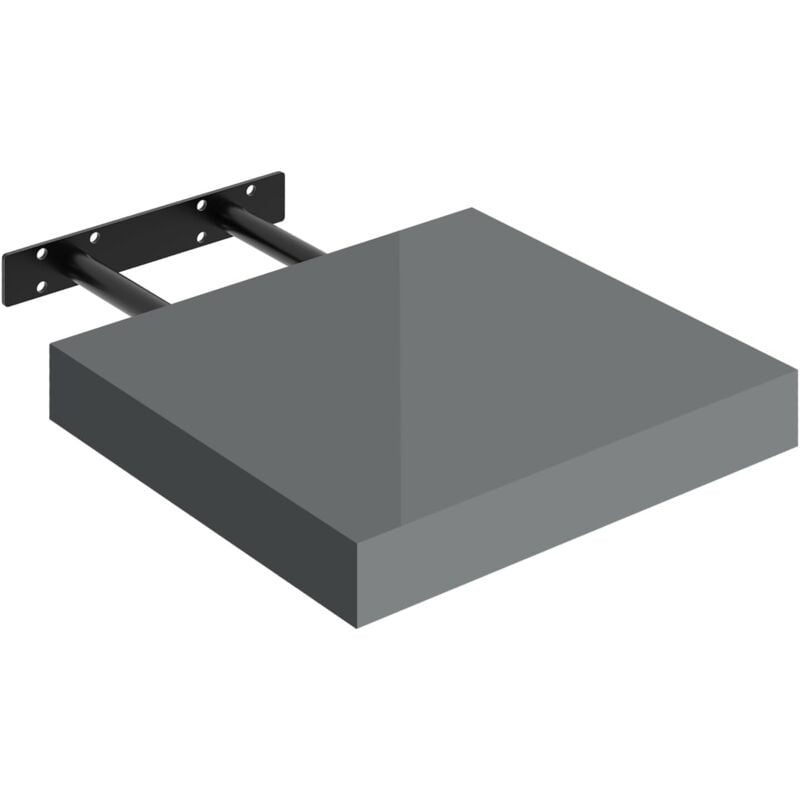 Tagère Murale Woltu Tablette Flottante, Panneau de Bois, Gris Brillant, 25x22,9x3,8cm