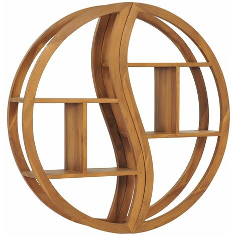 etagere murale Yin Yang 100x20x100 cm Bois de teck massif