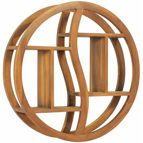 etagere murale Yin Yang 60x15x60 cm Bois de teck massif