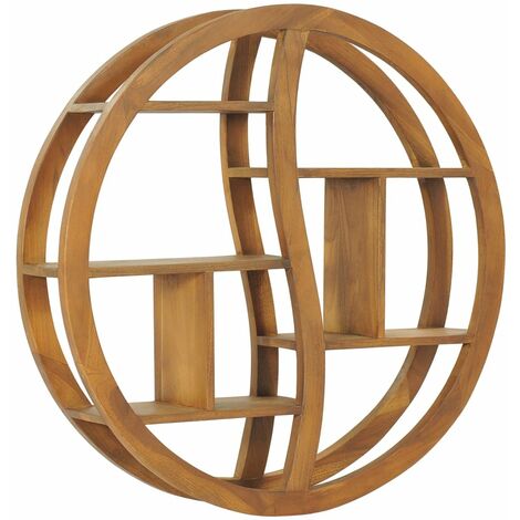 etagere murale Yin Yang 80x17,5x80 cm Bois de teck massif