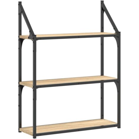 Étagère murale，Étagère flottante 3 niveaux chêne sonoma 60x21x78,5 cm CFW32043