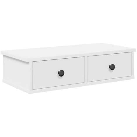 Étagère murale,Étagère flottante avec tiroirs blanc 60x28x15 cm bois d'ingénierie CFW16266