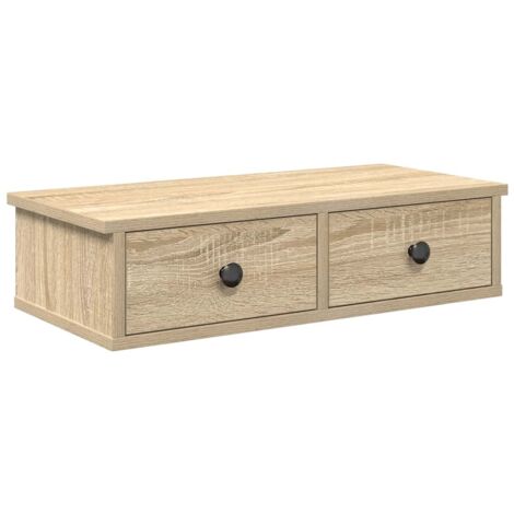 Étagère murale，Étagère flottante avec tiroirs chêne sonoma bois d'ingénierie CFW39525