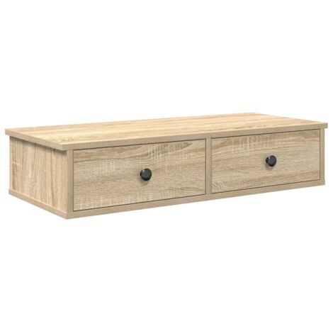 Étagère murale，Étagère flottante avec tiroirs chêne sonoma bois d'ingénierie CFW81575