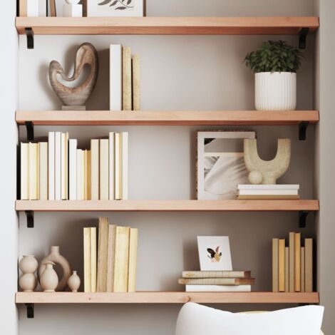 Étagère murale，Étagère suspendue，Etagères Flottantes 100x30x(2-4) cm bois de chêne massif non traité CFW32547