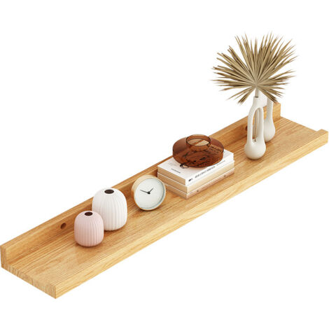 Étagère murale,Tablette murale bois -modèle suspendu - 60 cm de long, convient aux salles de bains, cuisines, salons et chambres d'enfants.