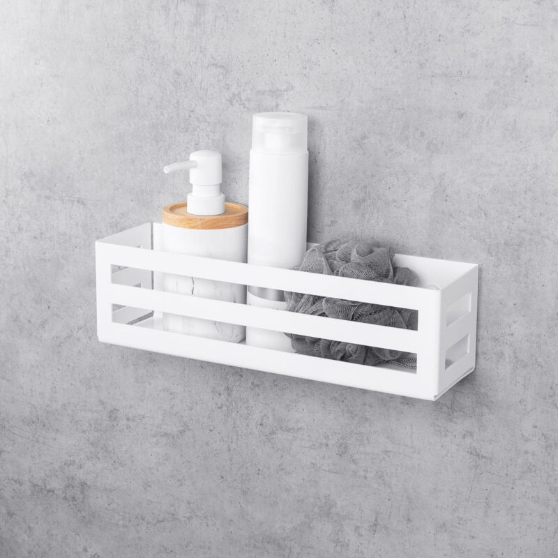 Tagère Murale Salle de Bain, Blanche, Montage Adhésif, country (32.6 cm) - Daske