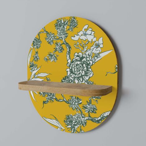 Étagère ovale CHINOISERIE JAUNE