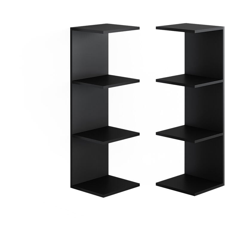 Etagère Paolo, Noir, 30x95cm Lot de 2, Vicco