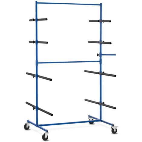 Étagère Pare Chocs Support Pro Atelier Peinture Carrosserie Rack Roulettes 160kg - Blanc, Argent