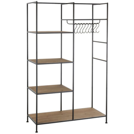 Étagère & Penderie en Métal "Rack" 180cm Noir